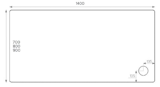 ALPHA 1400MM X 700MM SHOWER TRAY