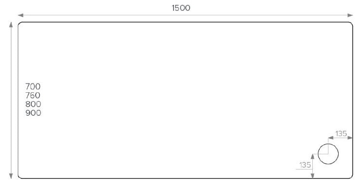 ALPHA 1500MM X 800MM SHOWER TRAY