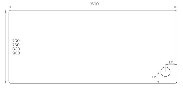ALPHA 1600MM X 700MM SHOWER TRAY