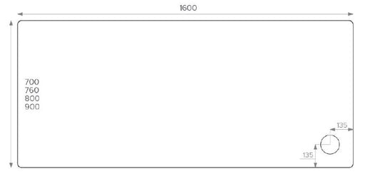 ALPHA 1600MM X 700MM SHOWER TRAY