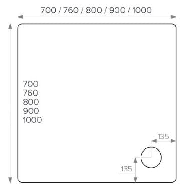 ALPHA 760MM X 760MM ANTI-SLIP SHOWER TRAY