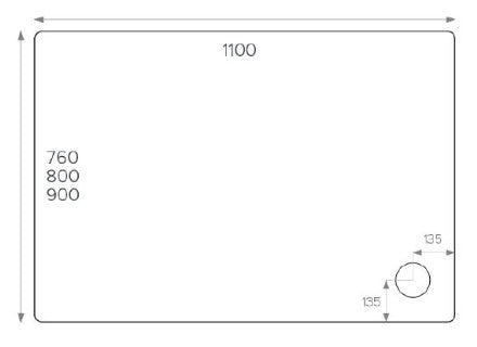 ALPHA 1100MM X 800MM ANTI-SLIP             SHOWER TRAY