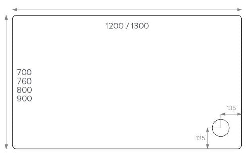 ALPHA 1200MM X 760MM ANTI-SLIP             SHOWER TRAY