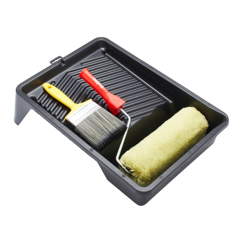 ProDec 9" x 1.75" 4pc Long Pile Padded Masonry Roller, Frame, Brush & 11" Tray Set