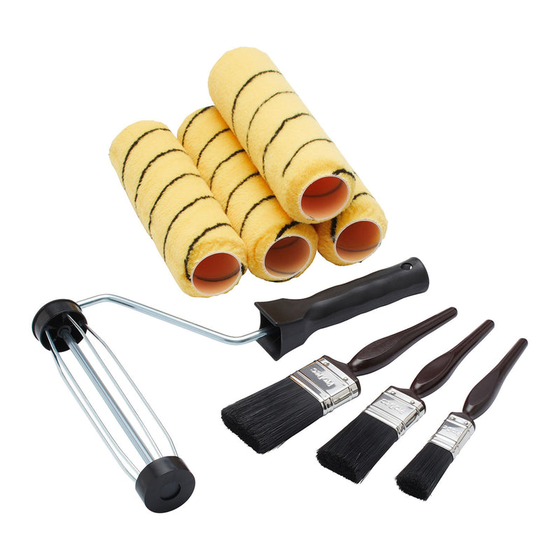 ProDec 9" x 1.75" 8pc Medium Pile Tiger Roller, Frame & Brush Set