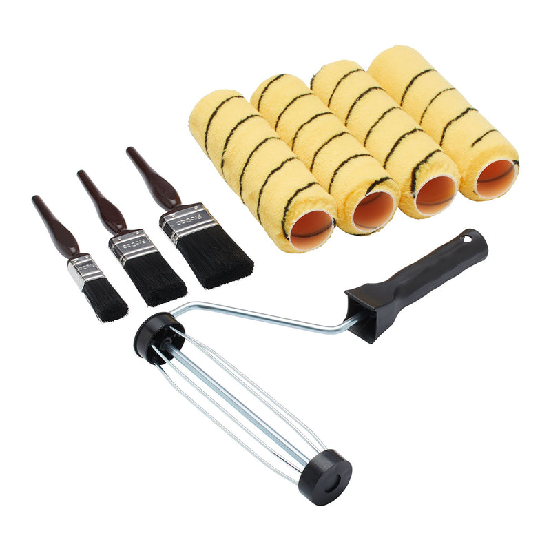 ProDec 9" x 1.75" 8pc Medium Pile Tiger Roller, Frame & Brush Set