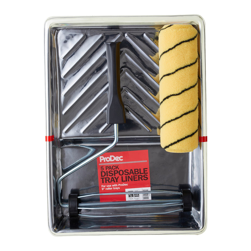 ProDec 9" x 1.75" Medium Pile Tiger Roller Set + 5 Tray Liners