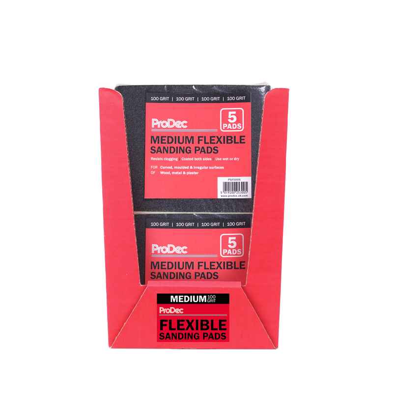 ProDec 5pk Flexible Sanding Pad: 100 Medium grade