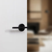 STATUS Alaska Door Handle Pack (Bathroom Set - 2.5" CE Bathroom Lock, 4" Slim Knuckle Hinges x2) - Matt Black