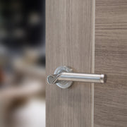 STATUS Hawaii Door Handle Pack (Bathroom Set - 2.5" CE Bathroom Lock, 4" Fire Rated Hinges x3) - Satin Chrome/Polished Chrome