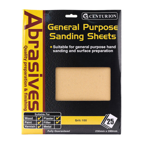 Abrasives Sandpaper Sheets, Medium 1½ / 100 grit
