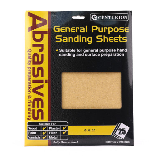 Abrasives Sandpaper Sheets, Coarse M2 / 60 grit