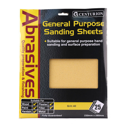 Abrasives Sandpaper Sheets, Extra Coarse 2½  / 40 Grit