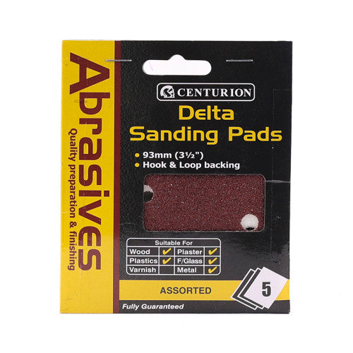 Abrasives Sanding Triangles, Assorted 90 x 90 x 90mm (Pack of 5)