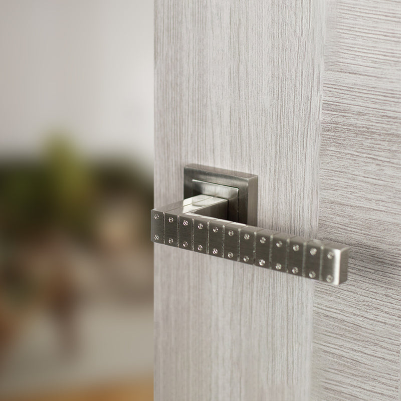 Senza Pari Bianca Door Handle Pack (Latch Set - 2.5" Latch, 3" Hinges x2) - Satin Nickel