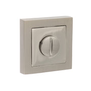 Senza Pari WC Turn and Release on Square Rose - Satin Nickel/Polished Nickel