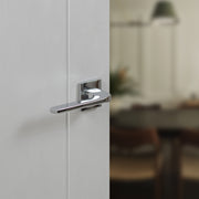 Tupai Rapido 5S Line Canha Lever Door Handle on 5mm Slimline Square Rose - Bright Polished Chrome