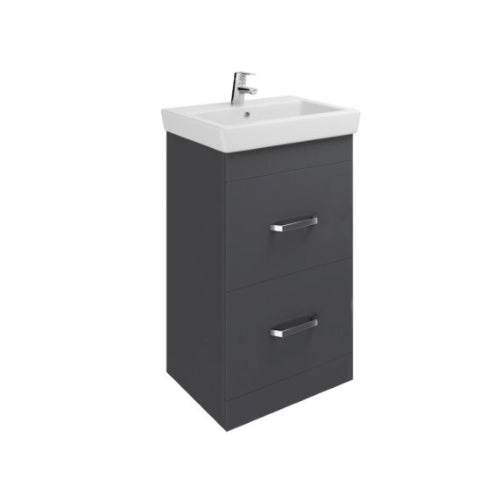 (B100) Roca Victoria Maxi 500mm Base 2 Drawer Matt Grey