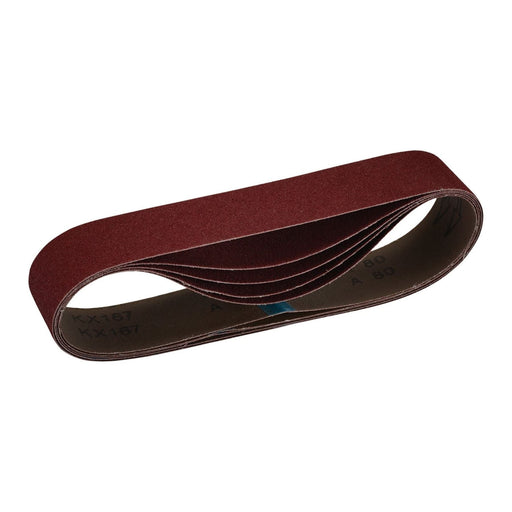 Draper 09215 Cloth Sanding Belt, 50 x 686mm, 80 Grit (Pack of 5)