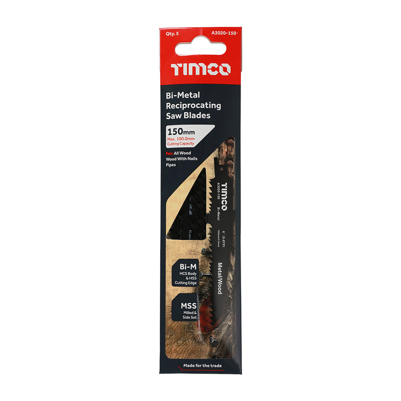 TIMCO Reciprocating Saw Blades Wood with Nails Cutting Bi-Metal - S1110VF