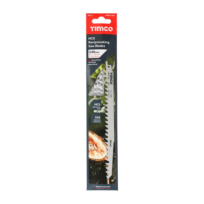 TIMCO Reciprocating Saw Blades Wood Cutting High Carbon Steel - S1531L