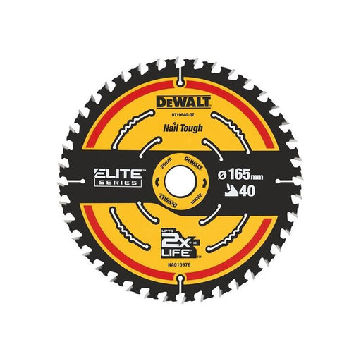 Dewalt Power Tools ELITE™ Series Framing Circular Saw Blade 165 x 20mm x 40T DeWALT Power Tools - RockBottom Northampton