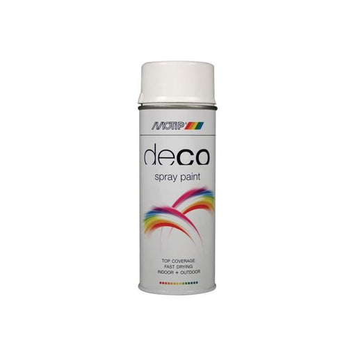 Motip® Deco Spray Paint High Gloss RAL 9016 Brilliant White 400ml MOTIP® - RockBottom Northampton