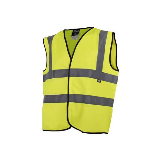 Scan Hi-Vis Waistcoat Yellow - XXL (52in) Scan - RockBottom Nothampton