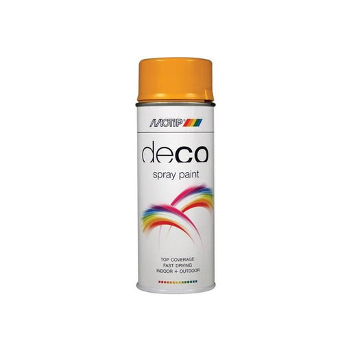 Motip® Deco Spray Paint High Gloss RAL 1004 Gold Yellow 400ml MOTIP® - RockBottom Northampton