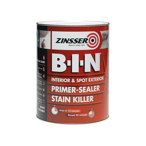 Zinsser B.I.N® Primer, Sealer & Stain Killer Paint White 2.5 litre Zinsser - RockBottom Northampton