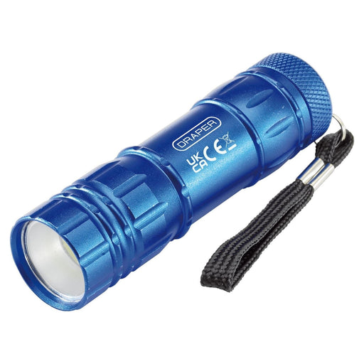 Draper 90103 COB LED Aluminium Hand Torch, 3W, 85 Lumens, 3 x AAA Batteries Supplied