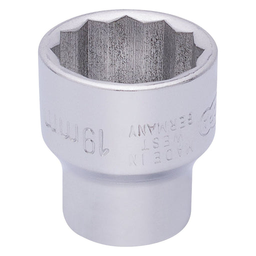 Draper Elora Bi-Hexagon Socket, 3/8" Sq. Dr., 19mm 25953 Draper - Town Tools 