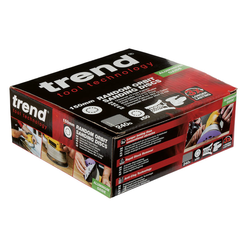AB/150/240A/B - 150mm 240G Random Orbital Sanding Disc, 50 Pack