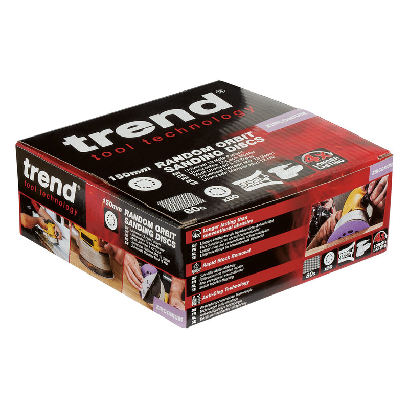 AB/150/80Z/B - 150mm 80G Random Orbital Sanding Disc, 50 Pack