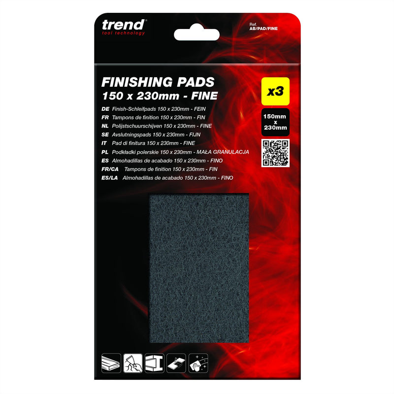 AB/PAD/FINE - 150 x 230mm Fine Flexible Finishing Pads, 3 Pack