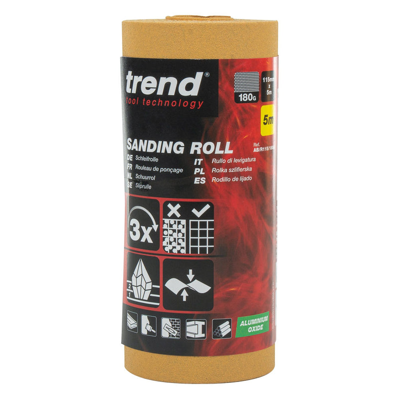 AB/R115/180A - 115mm x 5m 180 Grit Aluminium Oxide Sanding Roll