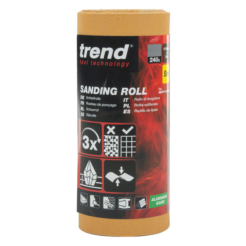 AB/R115/240A - 115mm x 5m 240 Grit Aluminium Oxide Sanding Roll