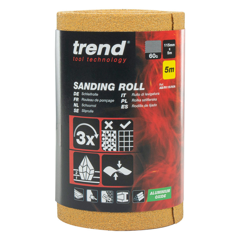 AB/R115/60A - 115mm x 5m 60 Grit Aluminium Oxide Sanding Roll