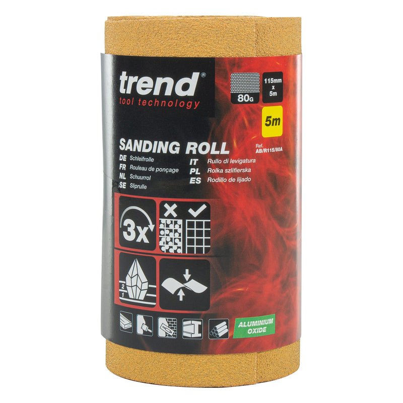 AB/R115/80A - 115mm x 5m 80 Grit Aluminium Oxide Sanding Roll