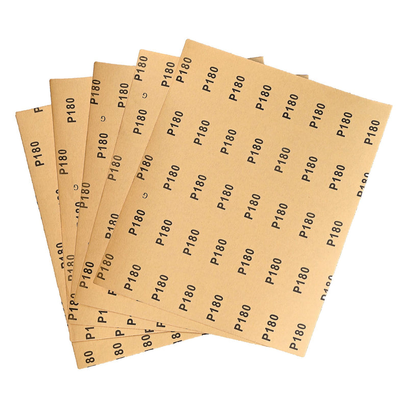 AB/S230/180A - 230 x 280mm 180 Grit Aluminium Oxide Sanding Sheets, 5 Pack