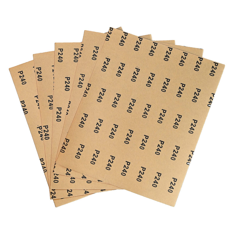 AB/S230/240A - 230 x 280mm 240 Grit Aluminium Oxide Sanding Sheets, 5 Pack