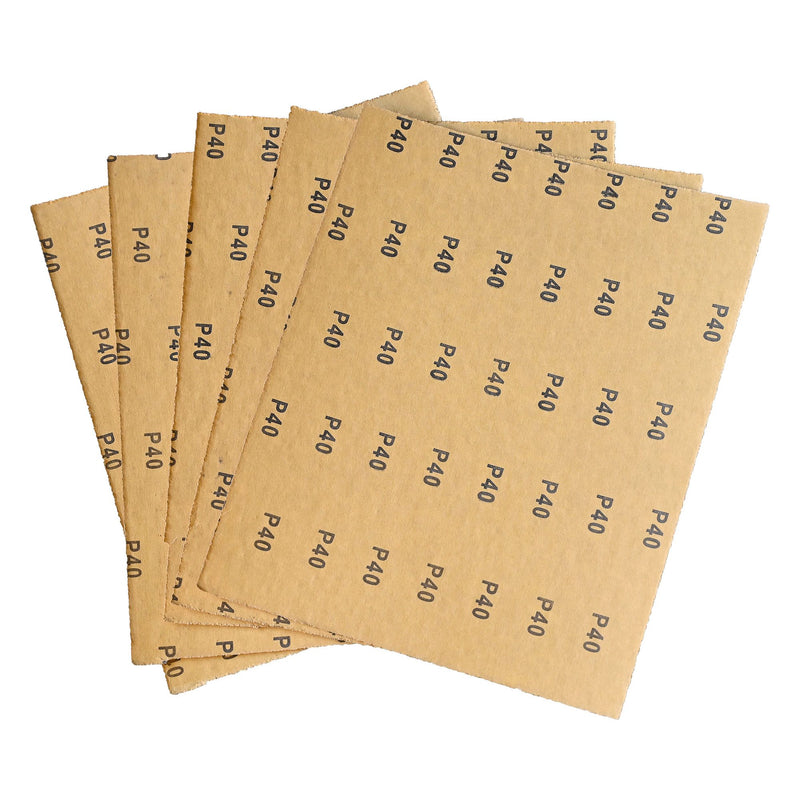 AB/S230/40A - 230 x 280mm 40 Grit Aluminium Oxide Sanding Sheets, 5 Pack