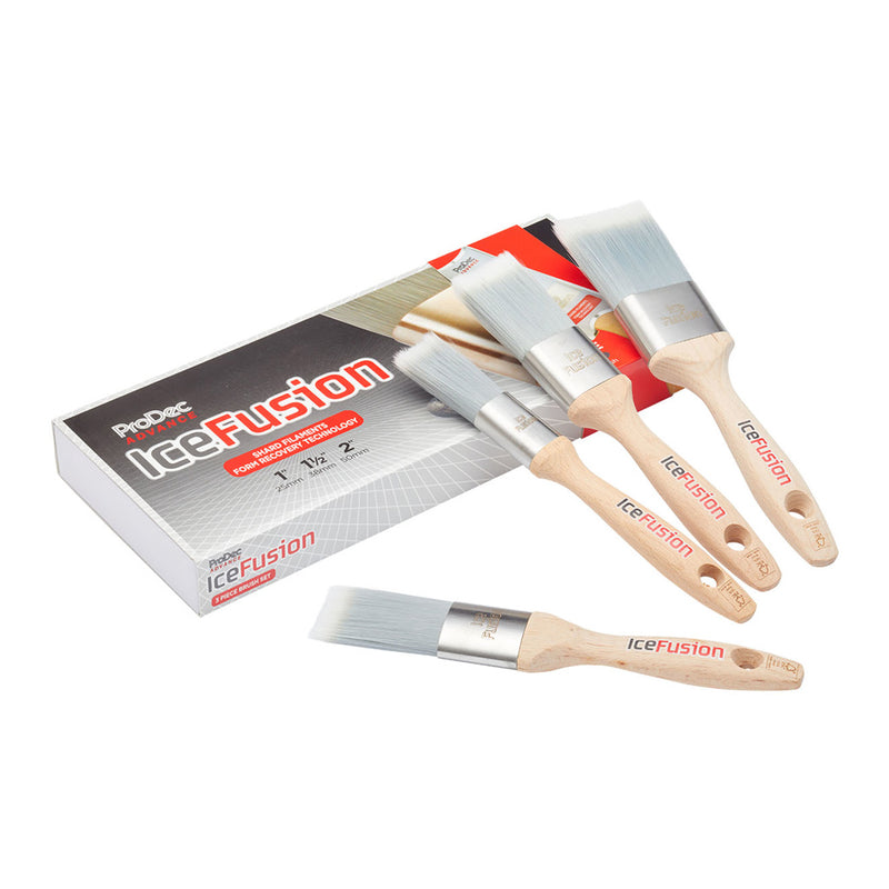 ProDec Advance 3pc Ice Fusion Paint Brush Set + Free 1.5" Oval Brush