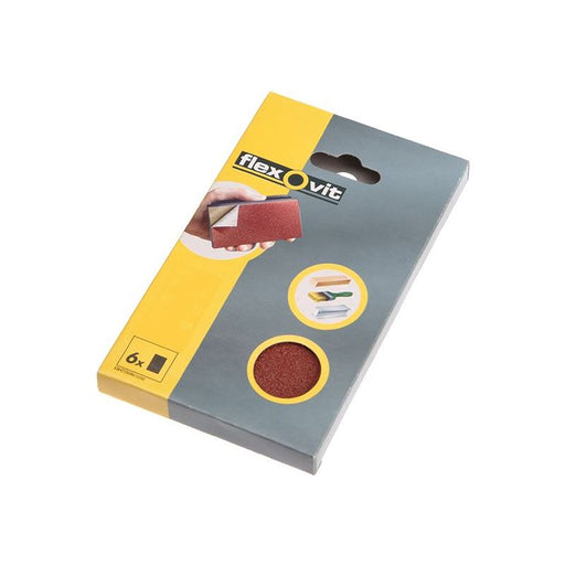 Flexovit Hook & Loop Sanding Block Refill Kit Medium 80g (6) Flexovit - RockBottom Northampton