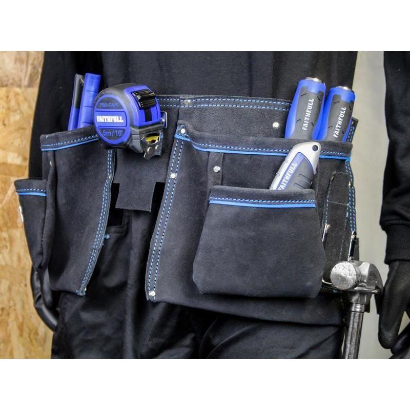 Faithfull Double Tool & Nail Pouch Faithfull - RockBottom Northampton