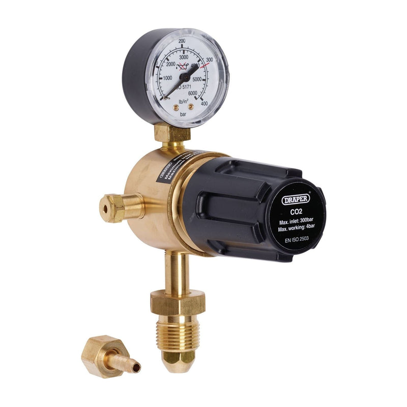 Draper 70151 Industrial Gas Bottle Regulator with Single Gauge, 300 bar