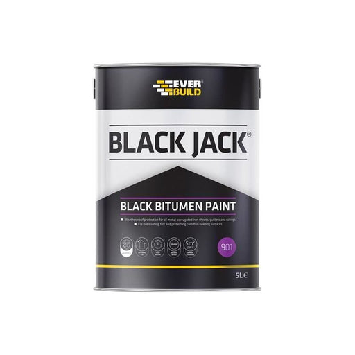 Everbuild Sika Black Jack® 901 Black Bitumen Paint 5 litre Everbuild Sika - RockBottom Northamptin