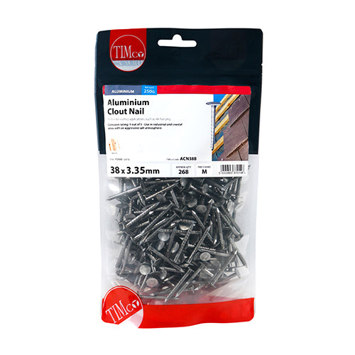 TIMCO Clout Nails Aluminium — Small Bag