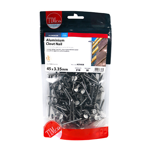 TIMCO Clout Nails Aluminium — Small Bag