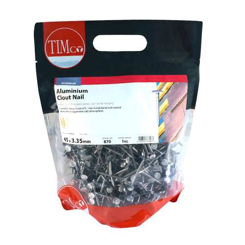 TIMCO Clout Nails Aluminium — 1kg Bag